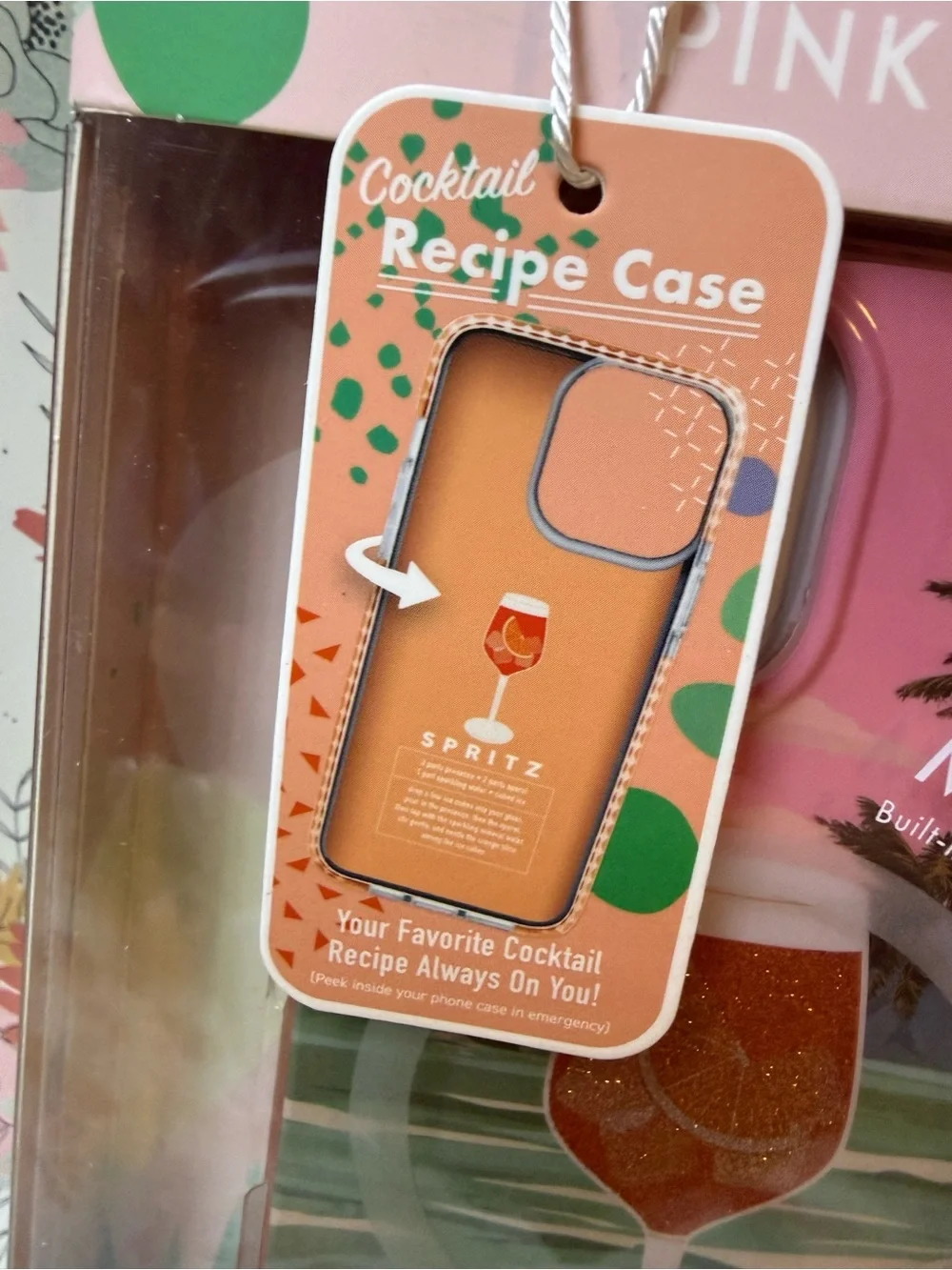 Pink Sky SPRITZ Shock-Absorbing Bumper Case for iPhone 15/14/13 (Pink)